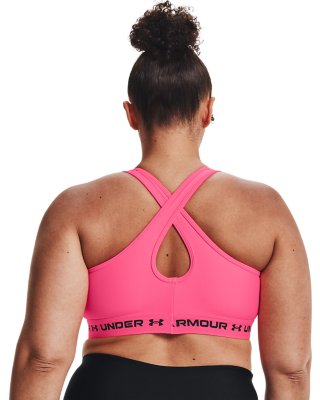Under Armour Womens Armour Mid Crossback Patterned Sports Bra Under Armour Apparel 1307201 